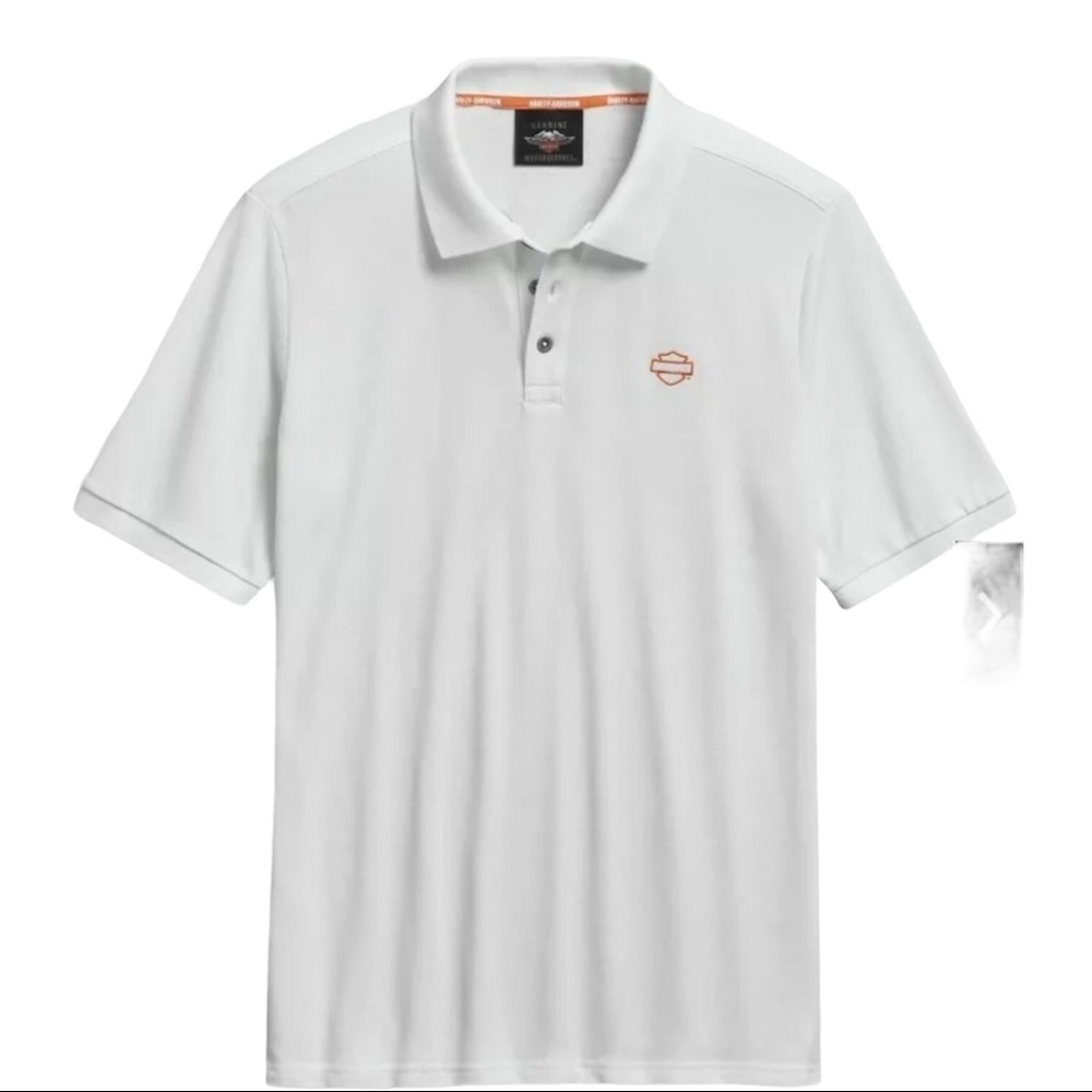 Harley Davidson Polo Shirt Mens Size Large White